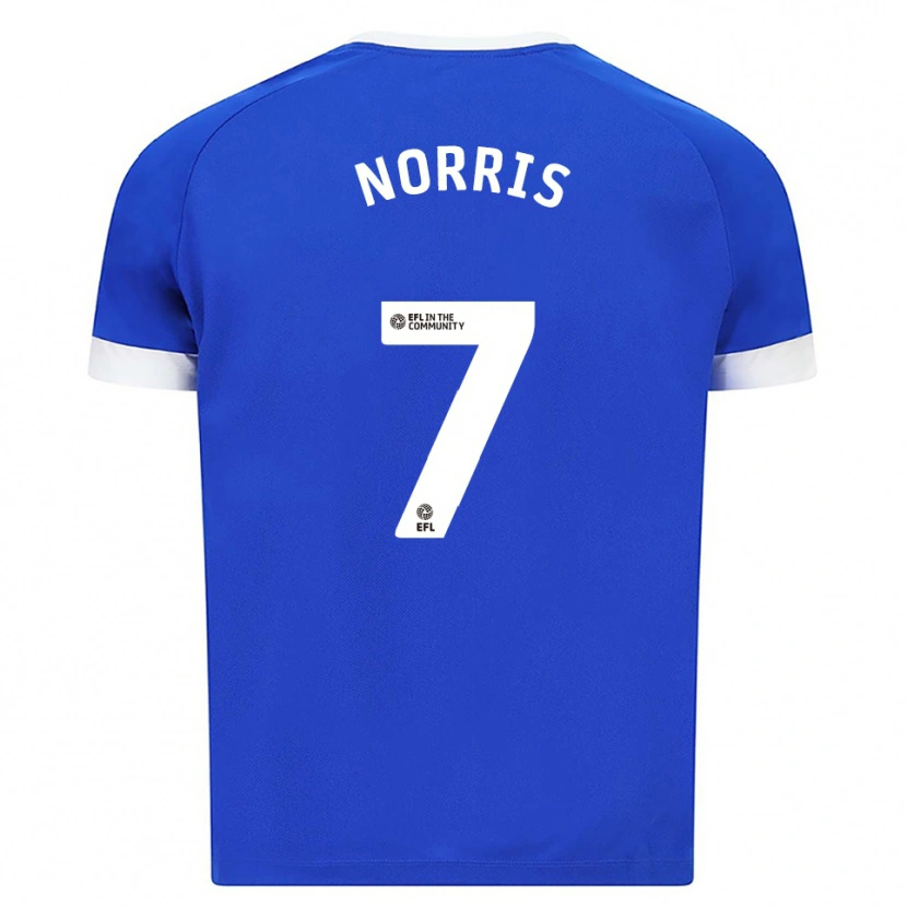 Danxen Niño Camiseta Jacob Norris #7 Azul Blanco 1ª Equipación 2025/26 La Camisa México