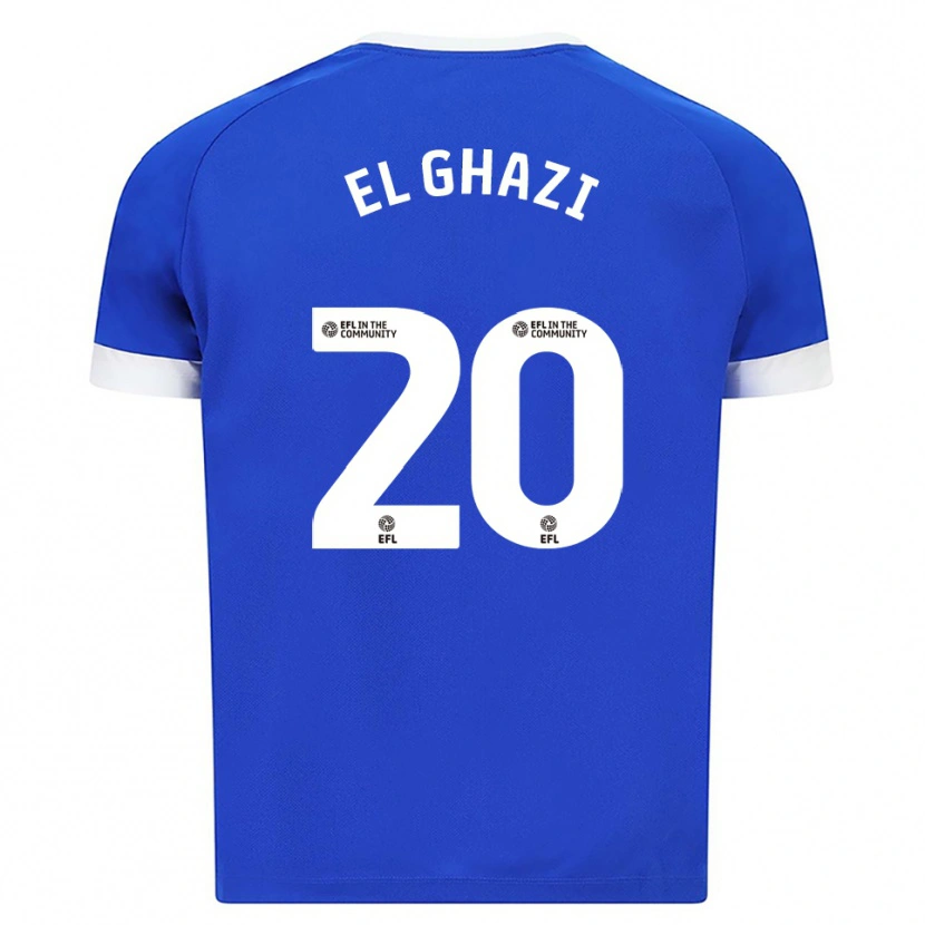 Danxen Niño Camiseta Anwar El Ghazi #20 Azul Blanco 1ª Equipación 2025/26 La Camisa México