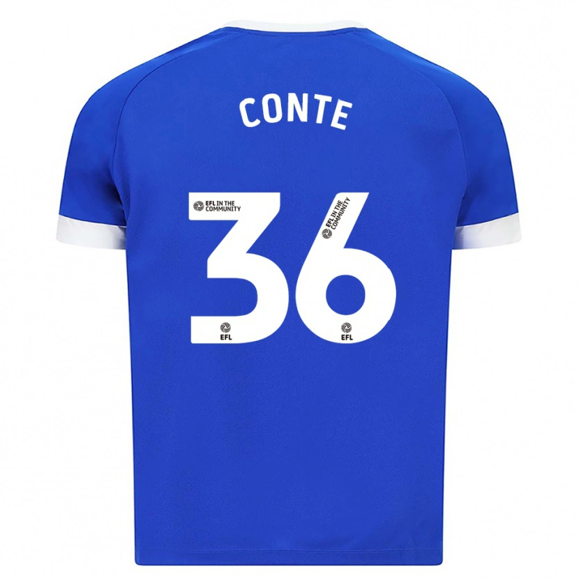 Danxen Niño Camiseta Raheem Conte #36 Azul Blanco 1ª Equipación 2025/26 La Camisa México
