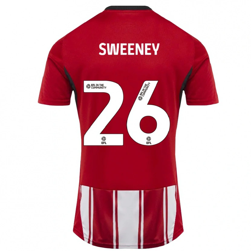 Danxen Niño Camiseta Pierce Sweeney #26 Rojo Blanco Negro 1ª Equipación 2025/26 La Camisa México