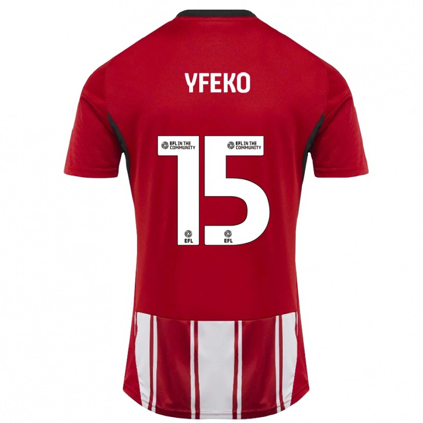 Danxen Niño Camiseta Johnly Yfeko #15 Rojo Blanco Negro 1ª Equipación 2025/26 La Camisa México