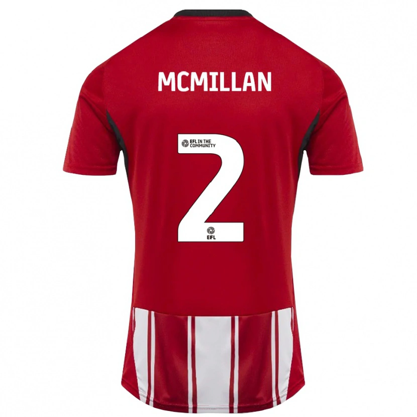 Danxen Niño Camiseta Jack Mcmillan #2 Rojo Blanco Negro 1ª Equipación 2025/26 La Camisa México