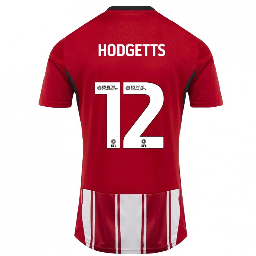 Danxen Niño Camiseta Luke Hodgetts #12 Rojo Blanco Negro 1ª Equipación 2025/26 La Camisa México