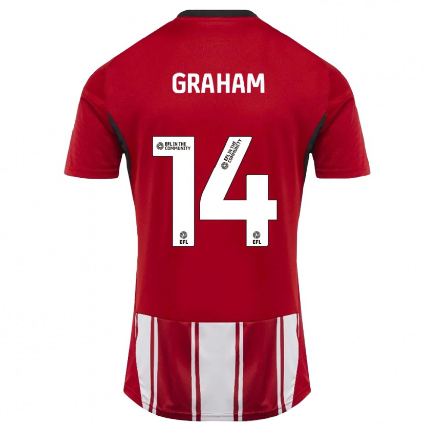 Danxen Niño Camiseta Callum Graham #14 Rojo Blanco Negro 1ª Equipación 2025/26 La Camisa México