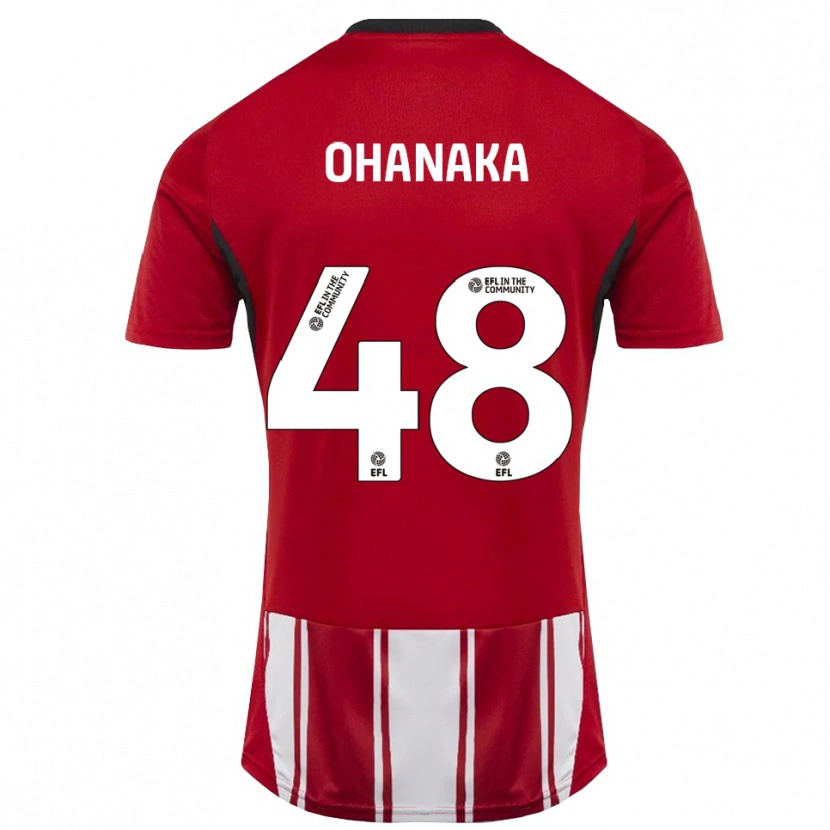Danxen Niño Camiseta Santino Ohanaka #48 Rojo Blanco Negro 1ª Equipación 2025/26 La Camisa México