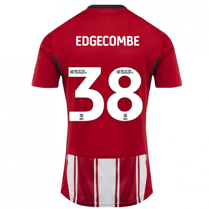 Danxen Niño Camiseta Max Edgecombe #38 Rojo Blanco Negro 1ª Equipación 2025/26 La Camisa México