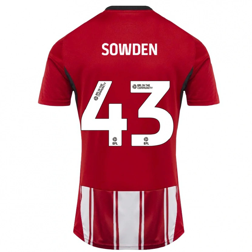 Danxen Niño Camiseta Andrew Sowden #43 Rojo Blanco Negro 1ª Equipación 2025/26 La Camisa México