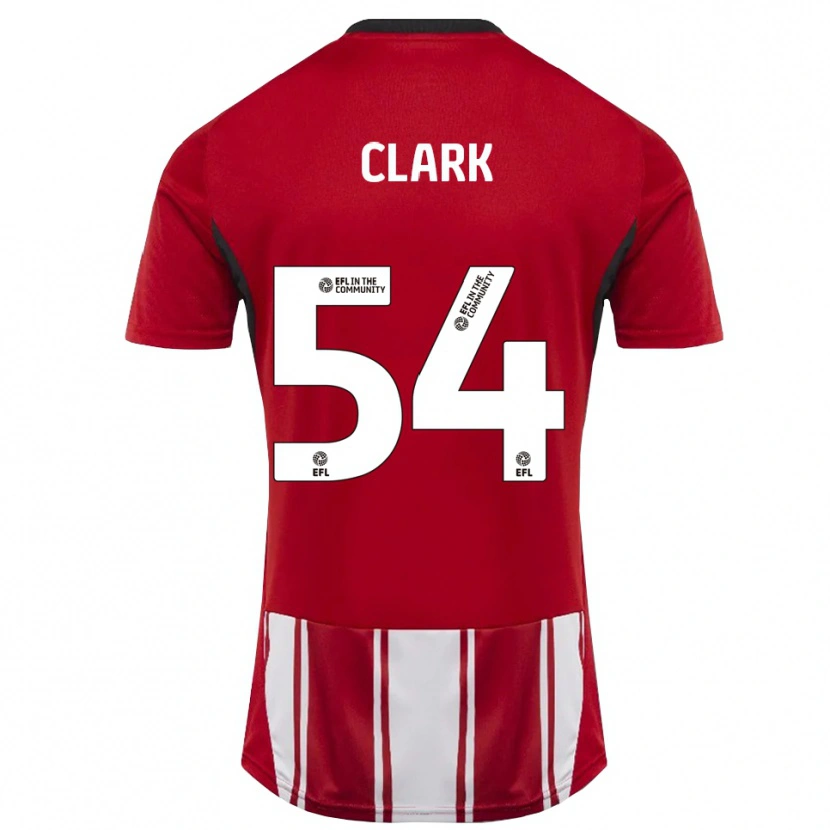 Danxen Niño Camiseta Max Clark #54 Rojo Blanco Negro 1ª Equipación 2025/26 La Camisa México