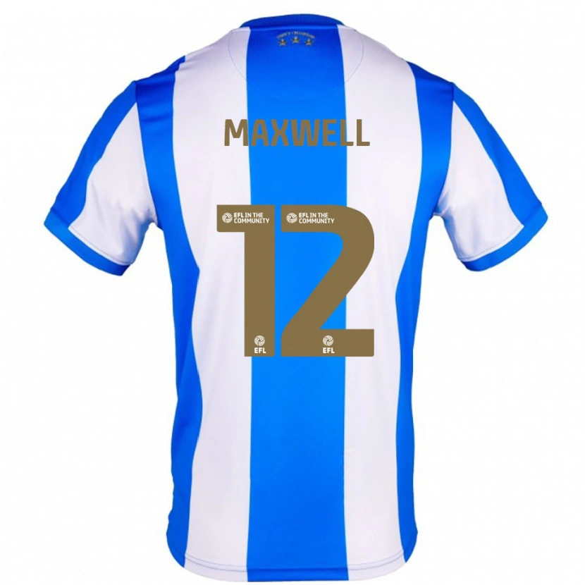 Danxen Niño Camiseta Chris Maxwell #12 Azul Blanco 1ª Equipación 2025/26 La Camisa México