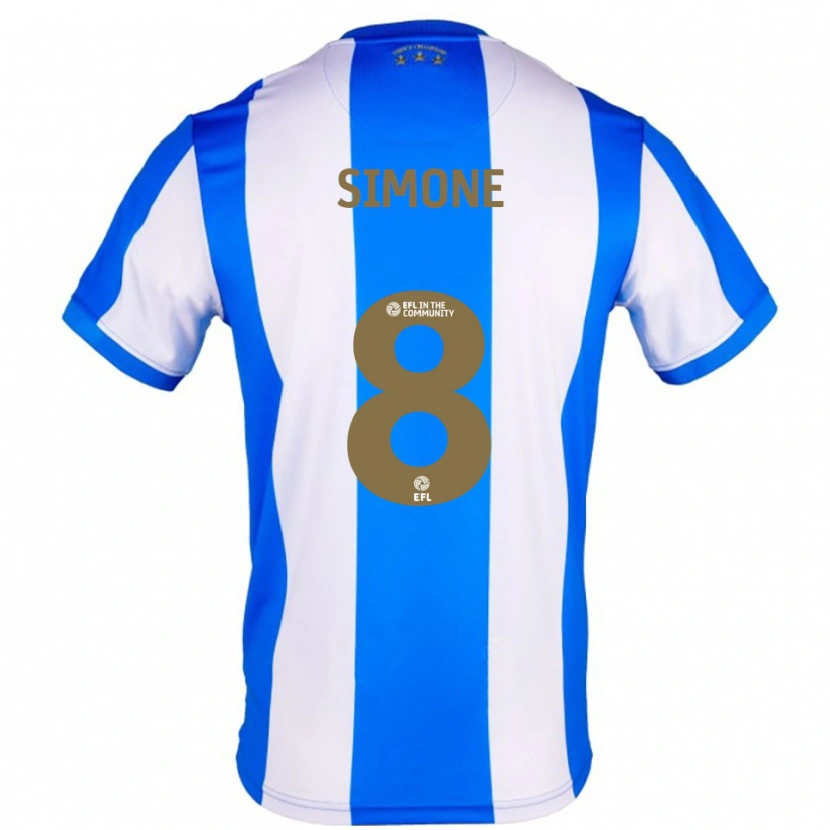 Danxen Niño Camiseta Caz Simone #8 Azul Blanco 1ª Equipación 2025/26 La Camisa México