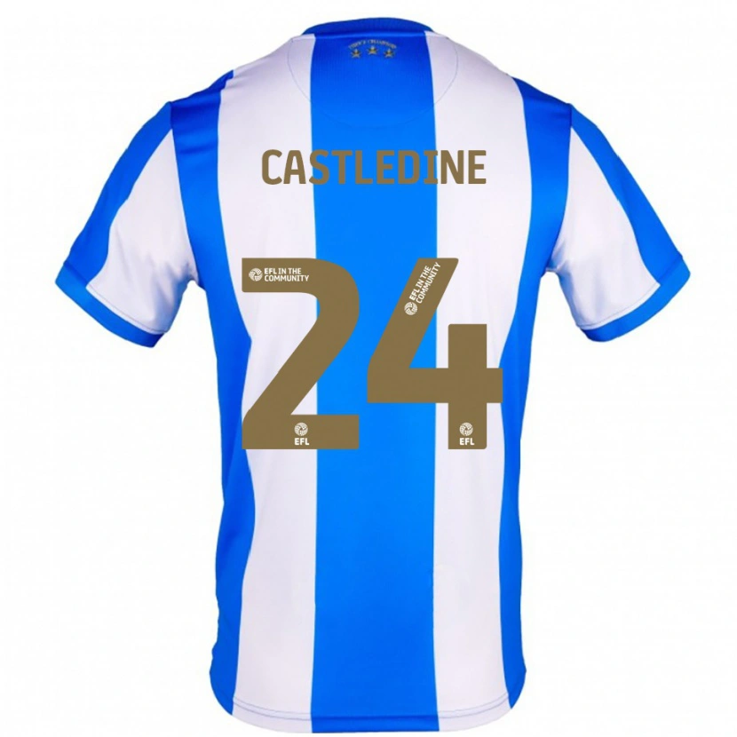 Danxen Niño Camiseta Leo Castledine #24 Azul Blanco 1ª Equipación 2025/26 La Camisa México