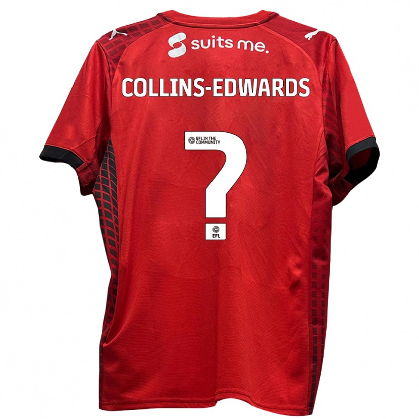 Danxen Niño Camiseta Grace Collins-Edwards #0 Rojo Negro 1ª Equipación 2025/26 La Camisa México