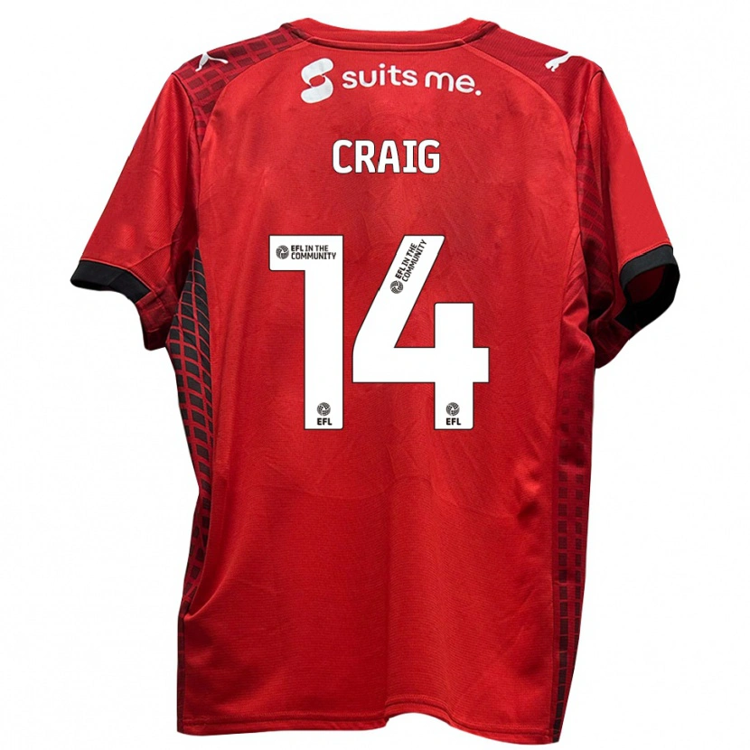 Danxen Niño Camiseta Michael Craig #14 Rojo Negro 1ª Equipación 2025/26 La Camisa México