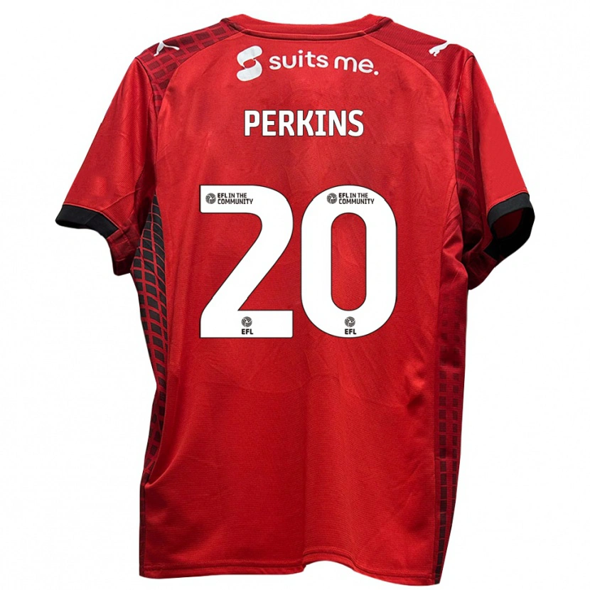 Danxen Niño Camiseta Sonny Perkins #20 Rojo Negro 1ª Equipación 2025/26 La Camisa México
