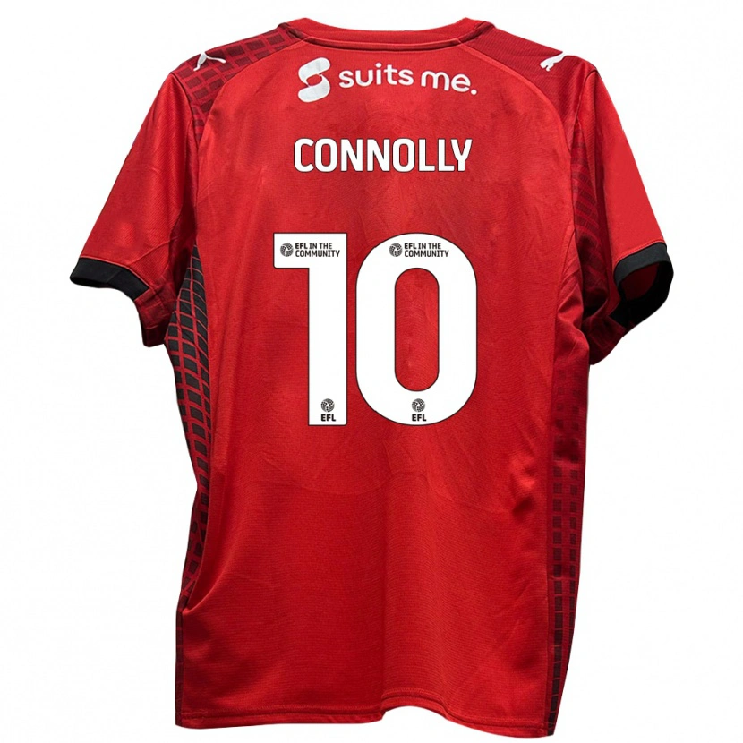 Danxen Niño Camiseta Aaron Connolly #10 Rojo Negro 1ª Equipación 2025/26 La Camisa México