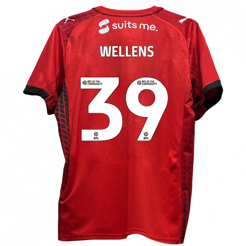 Danxen Niño Camiseta Alfie Wellens #39 Rojo Negro 1ª Equipación 2025/26 La Camisa México