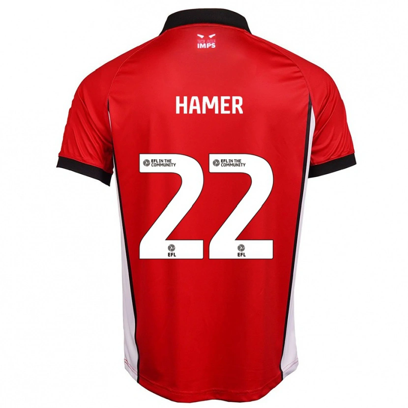 Danxen Niño Camiseta Tom Hamer #22 Rojo Blanco 1ª Equipación 2025/26 La Camisa México