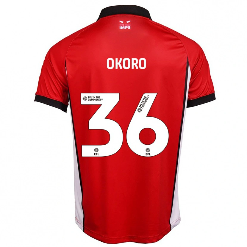 Danxen Niño Camiseta Zane Okoro #36 Rojo Blanco 1ª Equipación 2025/26 La Camisa México