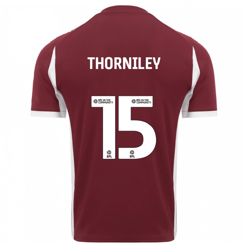 Danxen Niño Camiseta Jordan Thorniley #15 Borgoña Blanco 1ª Equipación 2025/26 La Camisa México