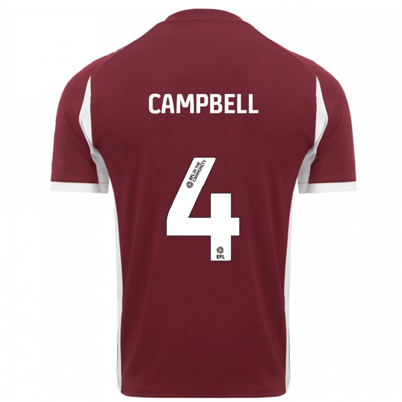 Danxen Niño Camiseta Dean Campbell #4 Borgoña Blanco 1ª Equipación 2025/26 La Camisa México
