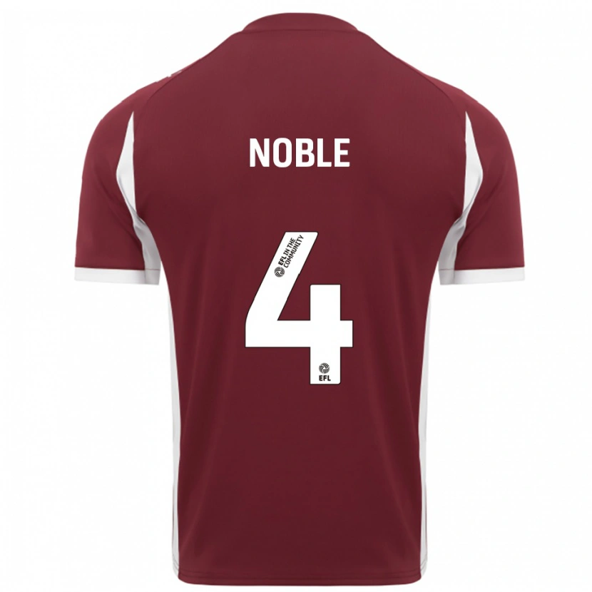 Danxen Niño Camiseta Fay Noble #4 Borgoña Blanco 1ª Equipación 2025/26 La Camisa México