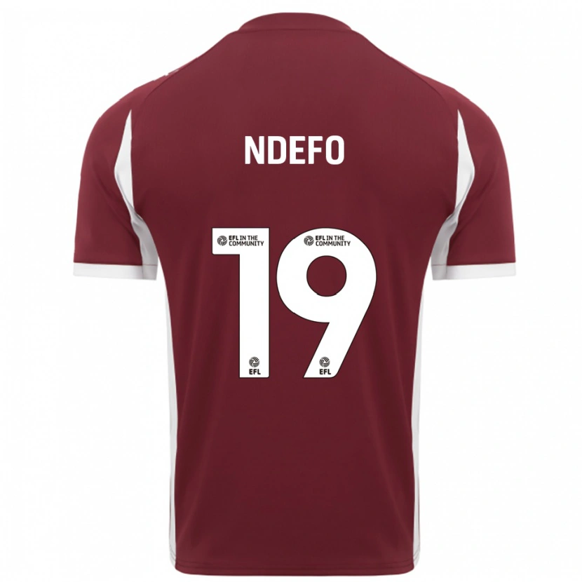 Danxen Niño Camiseta Ona Ndefo #19 Borgoña Blanco 1ª Equipación 2025/26 La Camisa México