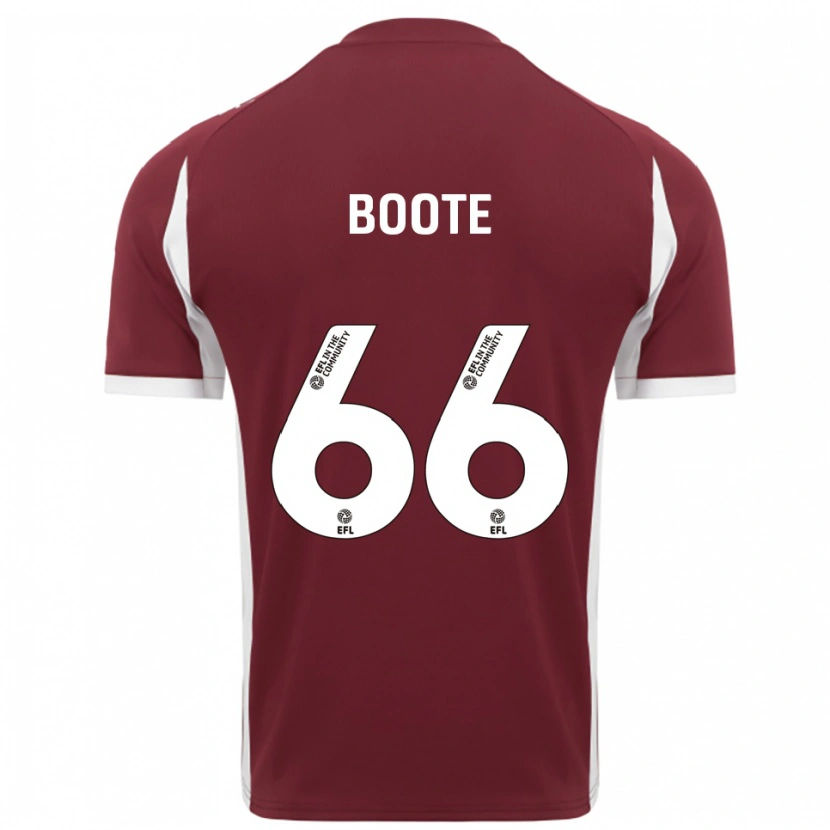 Danxen Niño Camiseta Zoe Boote #66 Borgoña Blanco 1ª Equipación 2025/26 La Camisa México