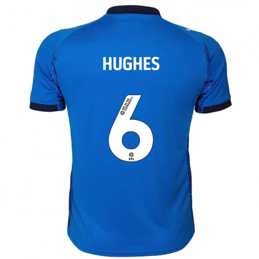 Danxen Niño Camiseta Sam Hughes #6 Azul Blanco 1ª Equipación 2025/26 La Camisa México