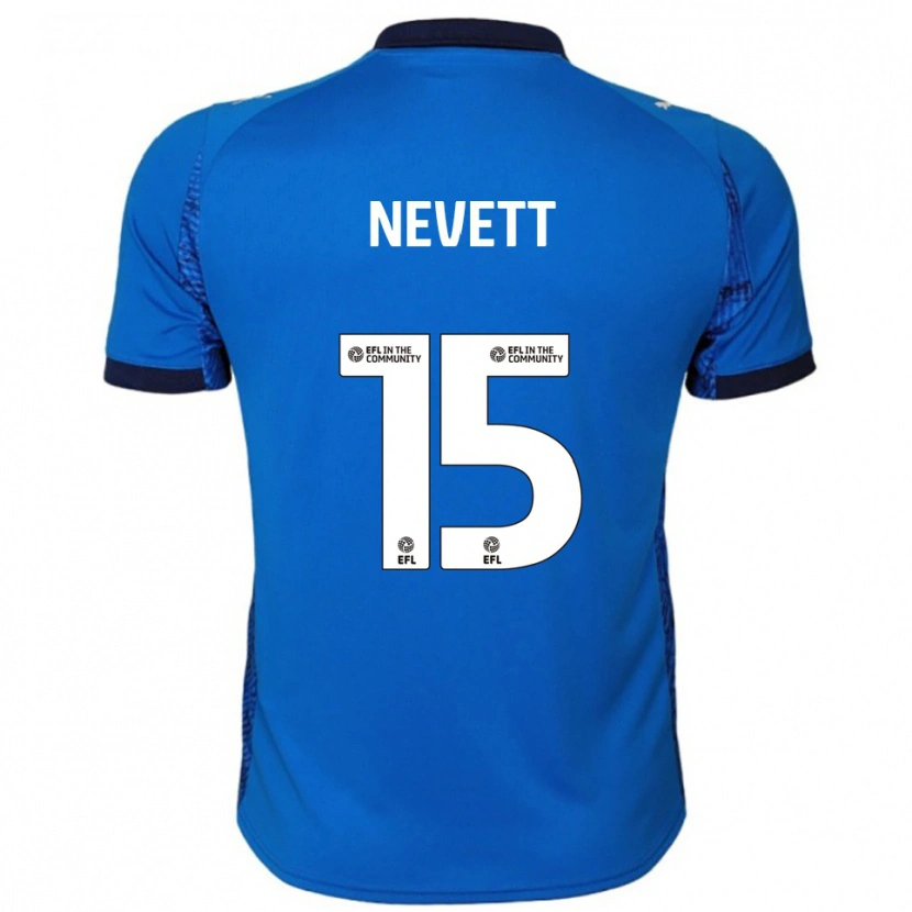 Danxen Niño Camiseta George Nevett #15 Azul Blanco 1ª Equipación 2025/26 La Camisa México