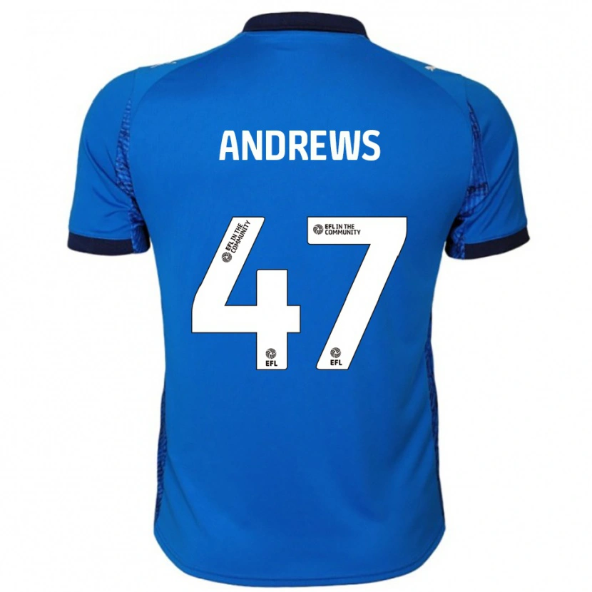 Danxen Niño Camiseta Joe Andrews #47 Azul Blanco 1ª Equipación 2025/26 La Camisa México