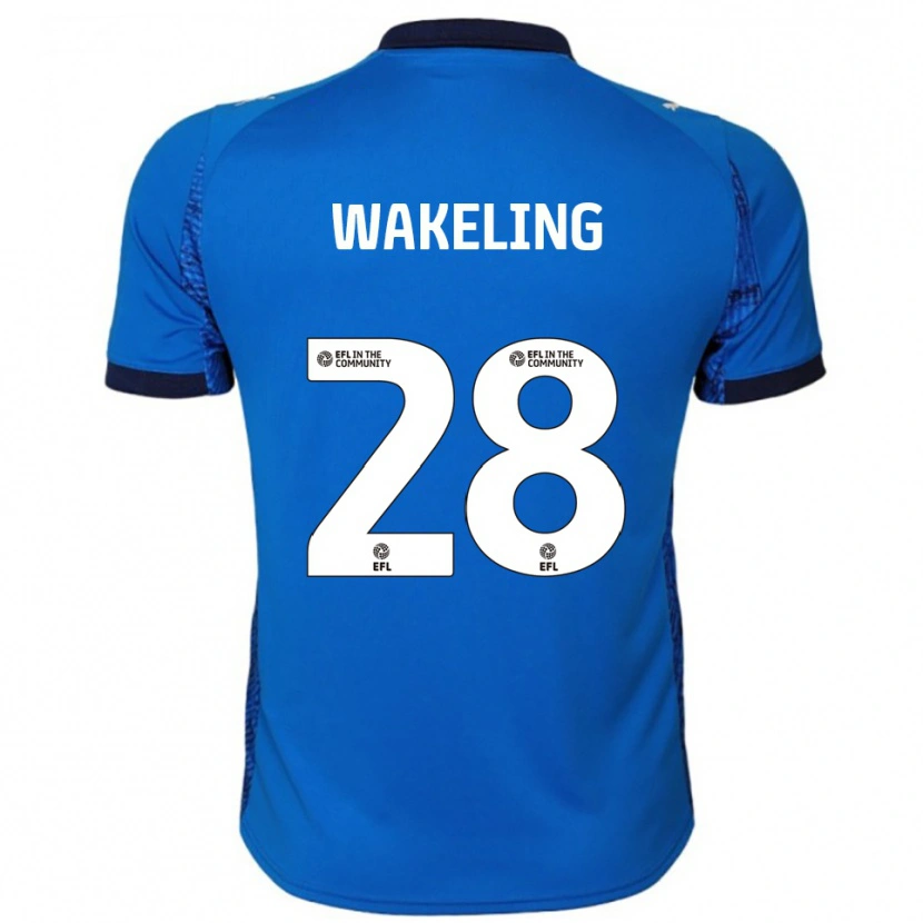 Danxen Niño Camiseta Jacob Wakeling #28 Azul Blanco 1ª Equipación 2025/26 La Camisa México