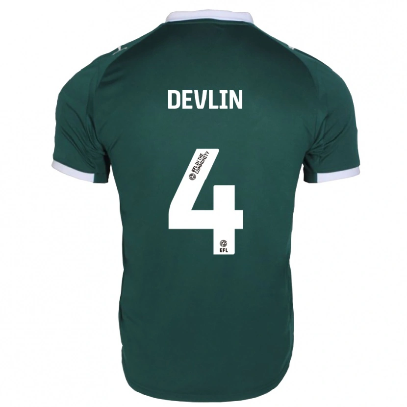 Danxen Niño Camiseta Billy Devlin #4 Verde Blanco 1ª Equipación 2025/26 La Camisa México