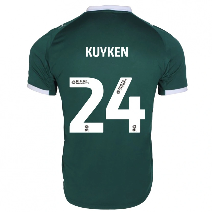 Danxen Niño Camiseta Ava Kuyken #24 Verde Blanco 1ª Equipación 2025/26 La Camisa México
