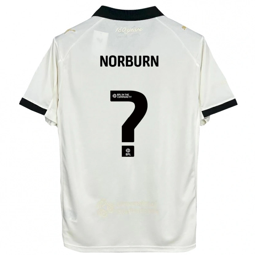 Danxen Niño Camiseta Dylan Norburn #0 Blanco Hueso Negro 1ª Equipación 2025/26 La Camisa México
