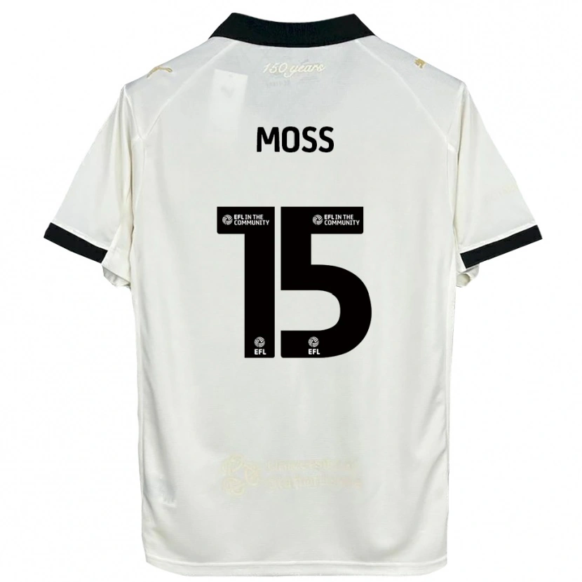 Danxen Niño Camiseta Lucy Moss #15 Blanco Hueso Negro 1ª Equipación 2025/26 La Camisa México