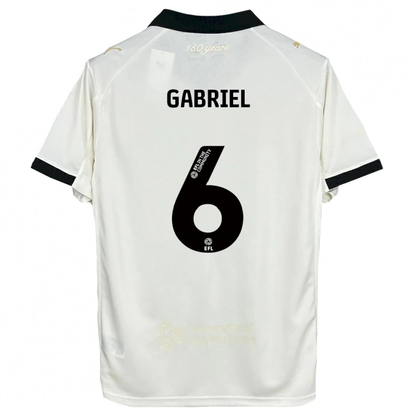 Danxen Niño Camiseta Jordan Gabriel #6 Blanco Hueso Negro 1ª Equipación 2025/26 La Camisa México