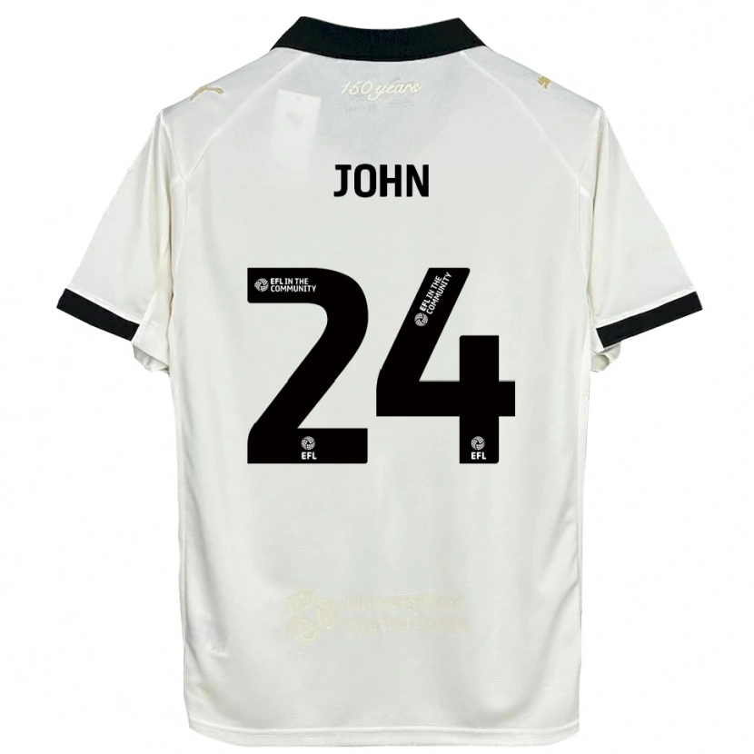 Danxen Niño Camiseta Kyle John #24 Blanco Hueso Negro 1ª Equipación 2025/26 La Camisa México