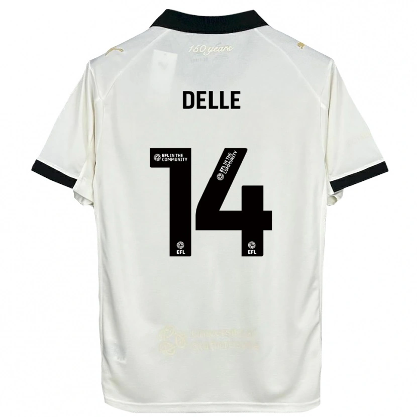 Danxen Niño Camiseta Mani Delle #14 Blanco Hueso Negro 1ª Equipación 2025/26 La Camisa México