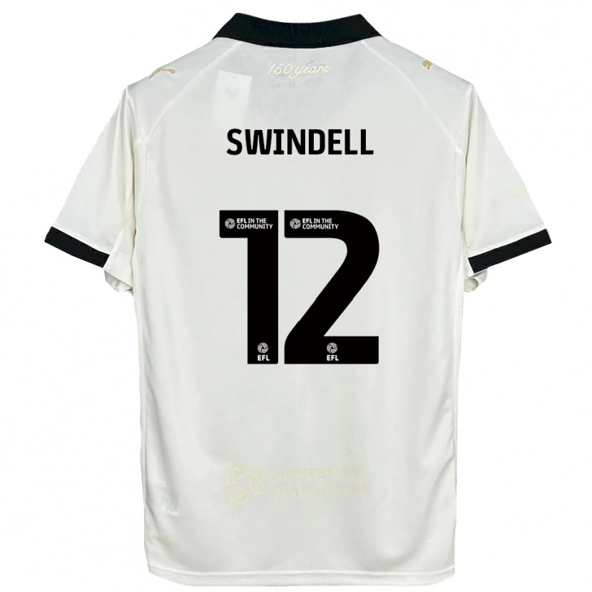 Danxen Niño Camiseta Chloe Swindell #12 Blanco Hueso Negro 1ª Equipación 2025/26 La Camisa México