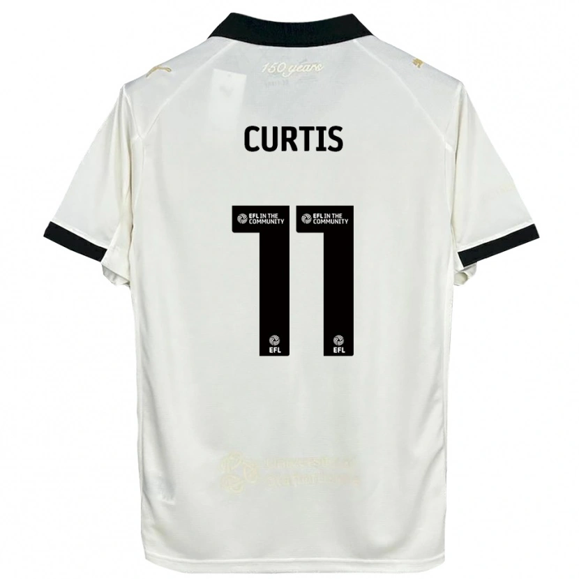 Danxen Niño Camiseta Ronan Curtis #11 Blanco Hueso Negro 1ª Equipación 2025/26 La Camisa México