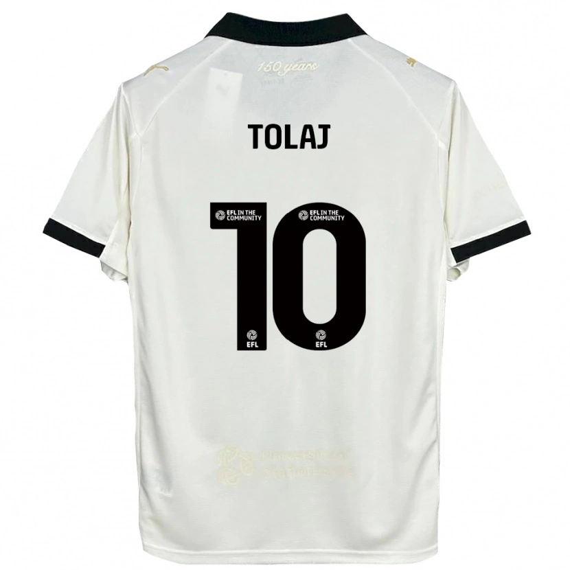 Danxen Niño Camiseta Lorent Tolaj #10 Blanco Hueso Negro 1ª Equipación 2025/26 La Camisa México