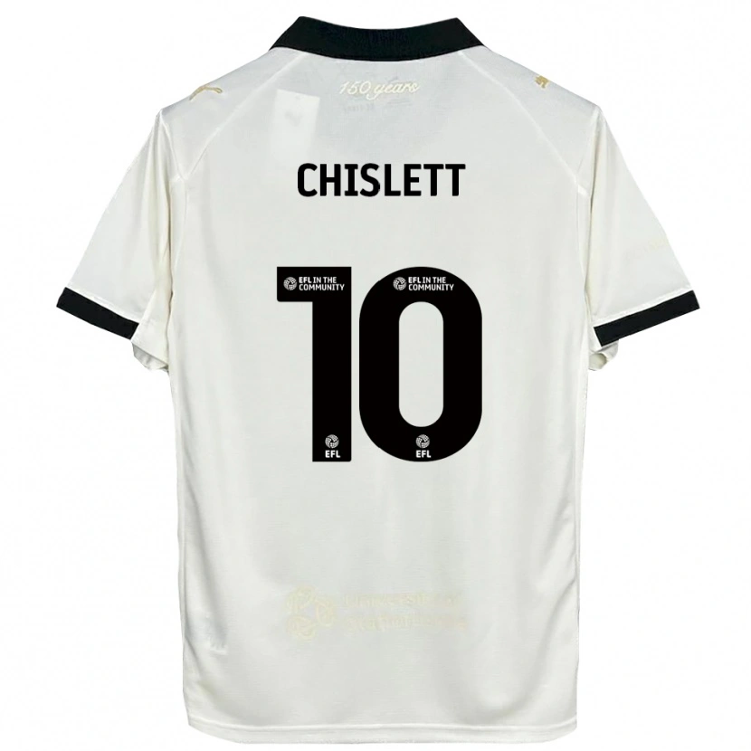 Danxen Niño Camiseta Ethan Chislett #10 Blanco Hueso Negro 1ª Equipación 2025/26 La Camisa México