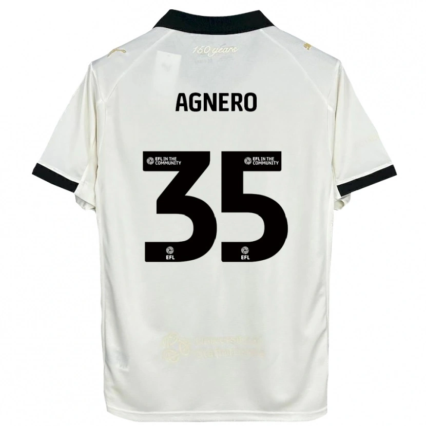 Danxen Niño Camiseta Karl Agnero #35 Blanco Hueso Negro 1ª Equipación 2025/26 La Camisa México