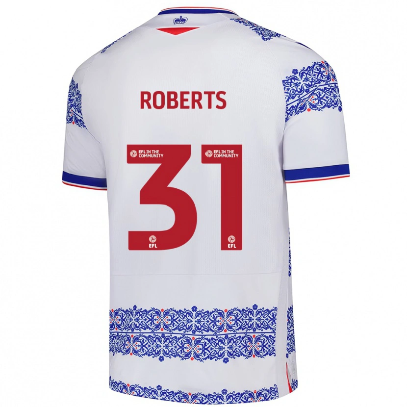 Danxen Niño Camiseta Bethan Roberts #31 Blanco Azul 1ª Equipación 2025/26 La Camisa México