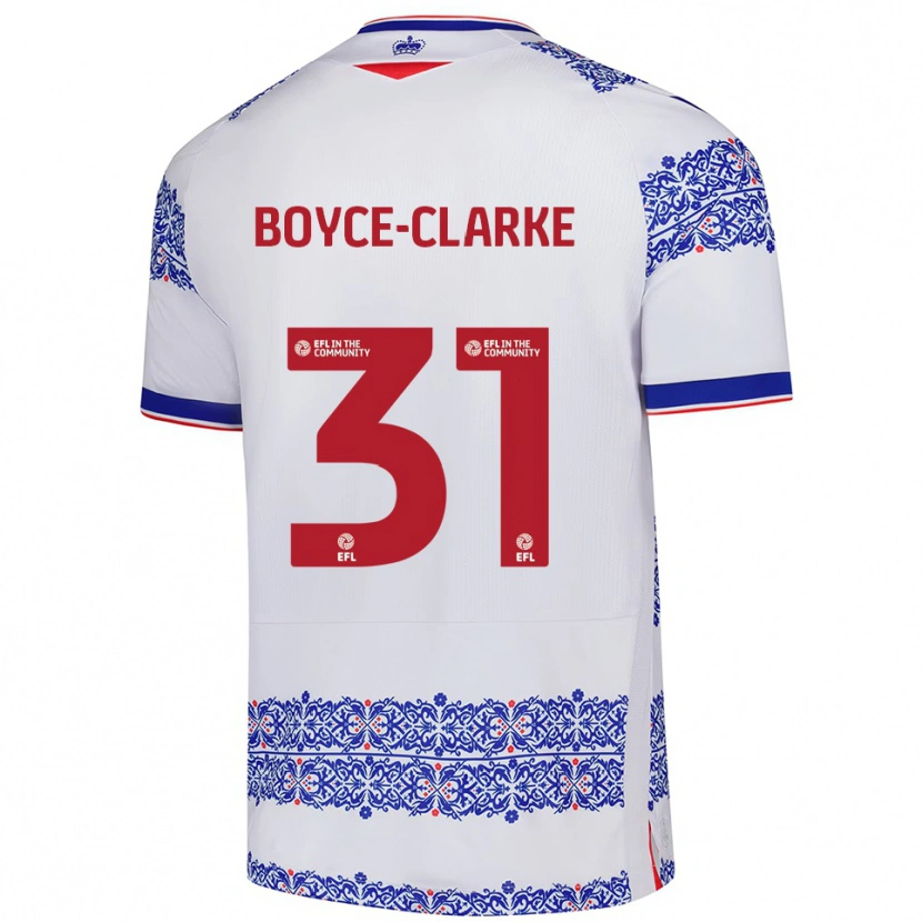 Danxen Niño Camiseta Coniah Boyce-Clarke #31 Blanco Azul 1ª Equipación 2025/26 La Camisa México