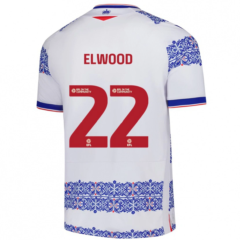 Danxen Niño Camiseta Amelia Elwood #22 Blanco Azul 1ª Equipación 2025/26 La Camisa México