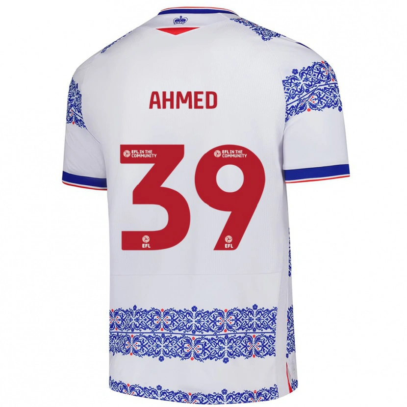 Danxen Niño Camiseta Ashqar Ahmed #39 Blanco Azul 1ª Equipación 2025/26 La Camisa México