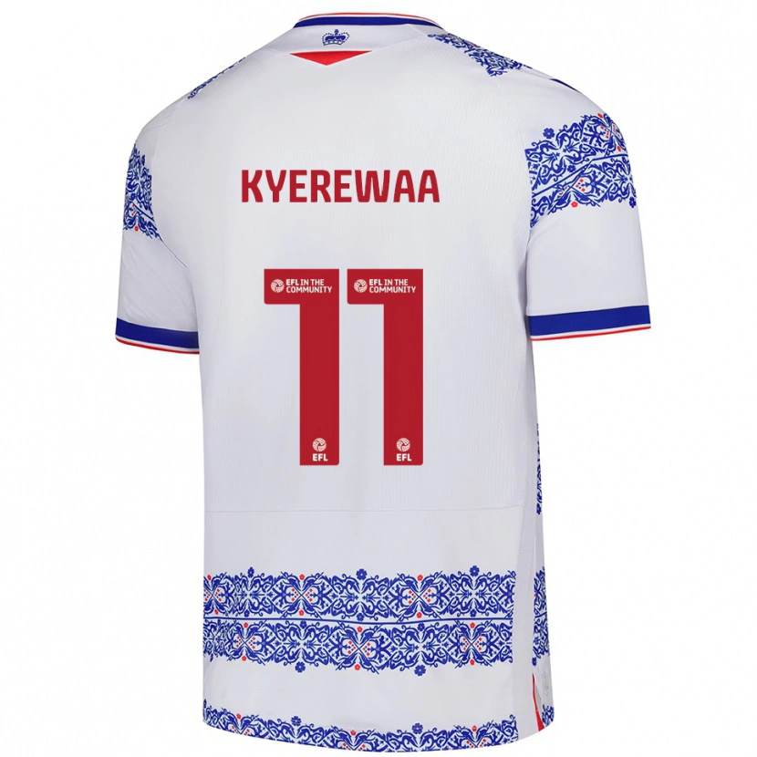 Danxen Niño Camiseta Daniel Kyerewaa #11 Blanco Azul 1ª Equipación 2025/26 La Camisa México