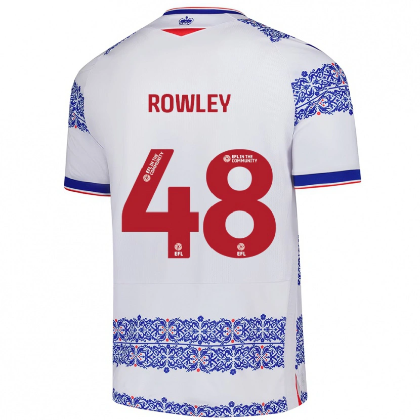 Danxen Niño Camiseta Matthew Rowley #48 Blanco Azul 1ª Equipación 2025/26 La Camisa México
