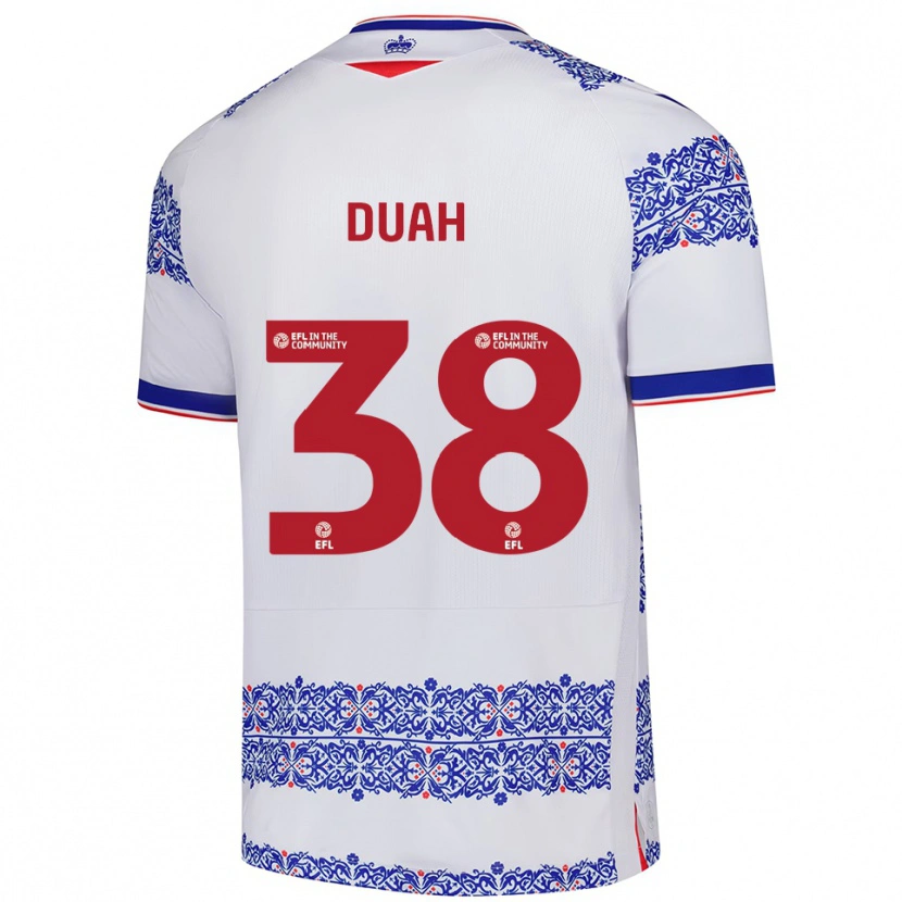 Danxen Niño Camiseta Philip Duah #38 Blanco Azul 1ª Equipación 2025/26 La Camisa México